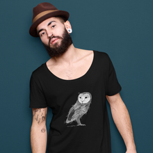 Load image into Gallery viewer, Owl Scoop-Neck Flowy T-Shirt