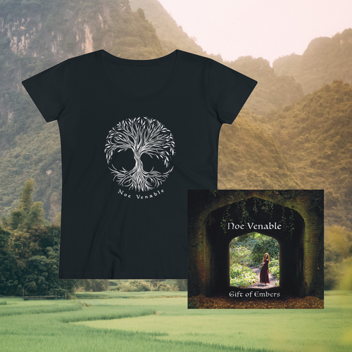Gift of Embers signed CD + Tree of Life Scoop-Neck Flowy T-Shirt
